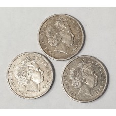 AUSTRALIA 2001 . FIVE 5 CENTS COIN . FLAMINGO VARIETY . 3x UNDERRATED COINS